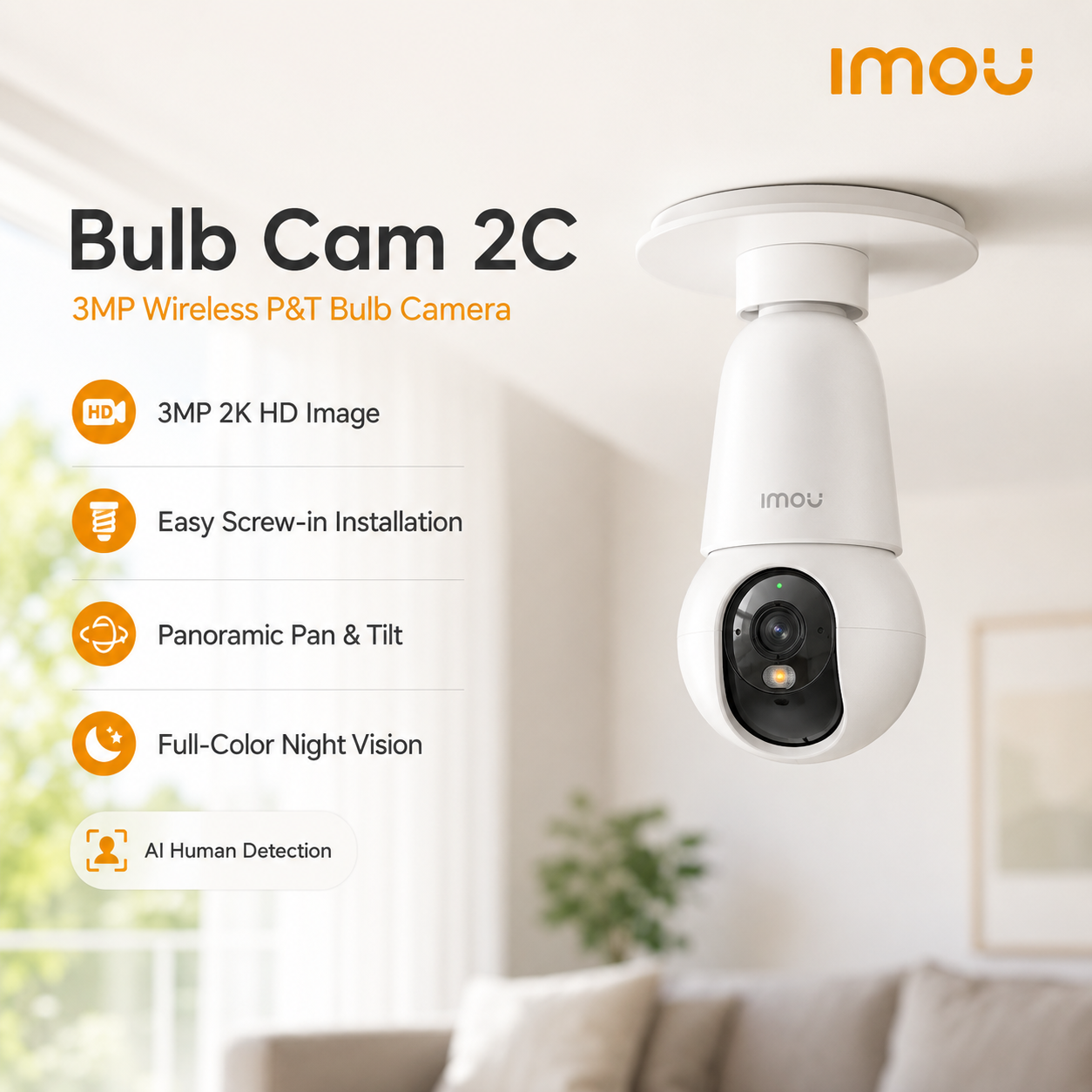 Smart Home Imou - IMOU Bulb Cam 2C 3MP/5MP 2K/3K