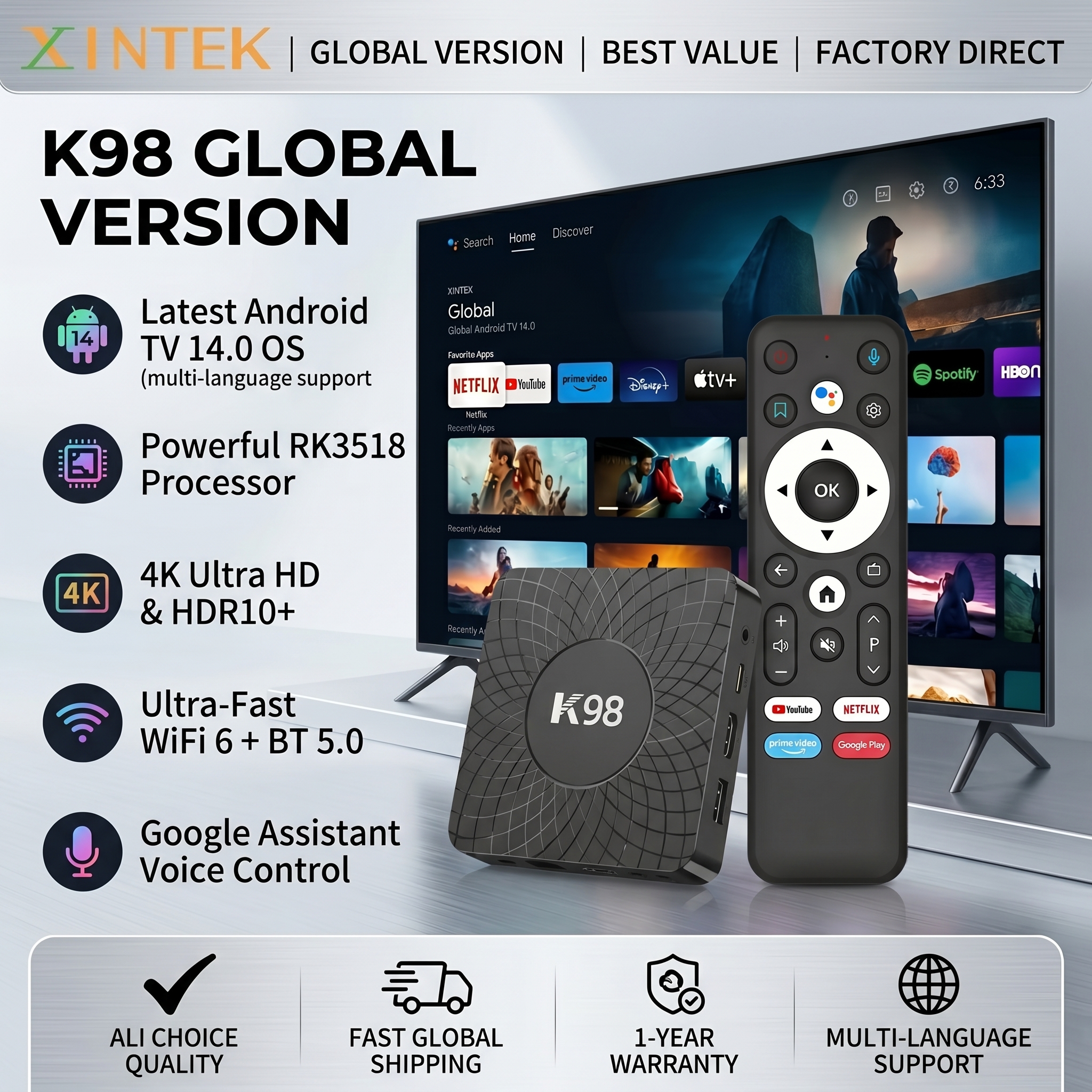 Smart Home Youtube - 8GB RAM 128GB ROM RK3518 4K