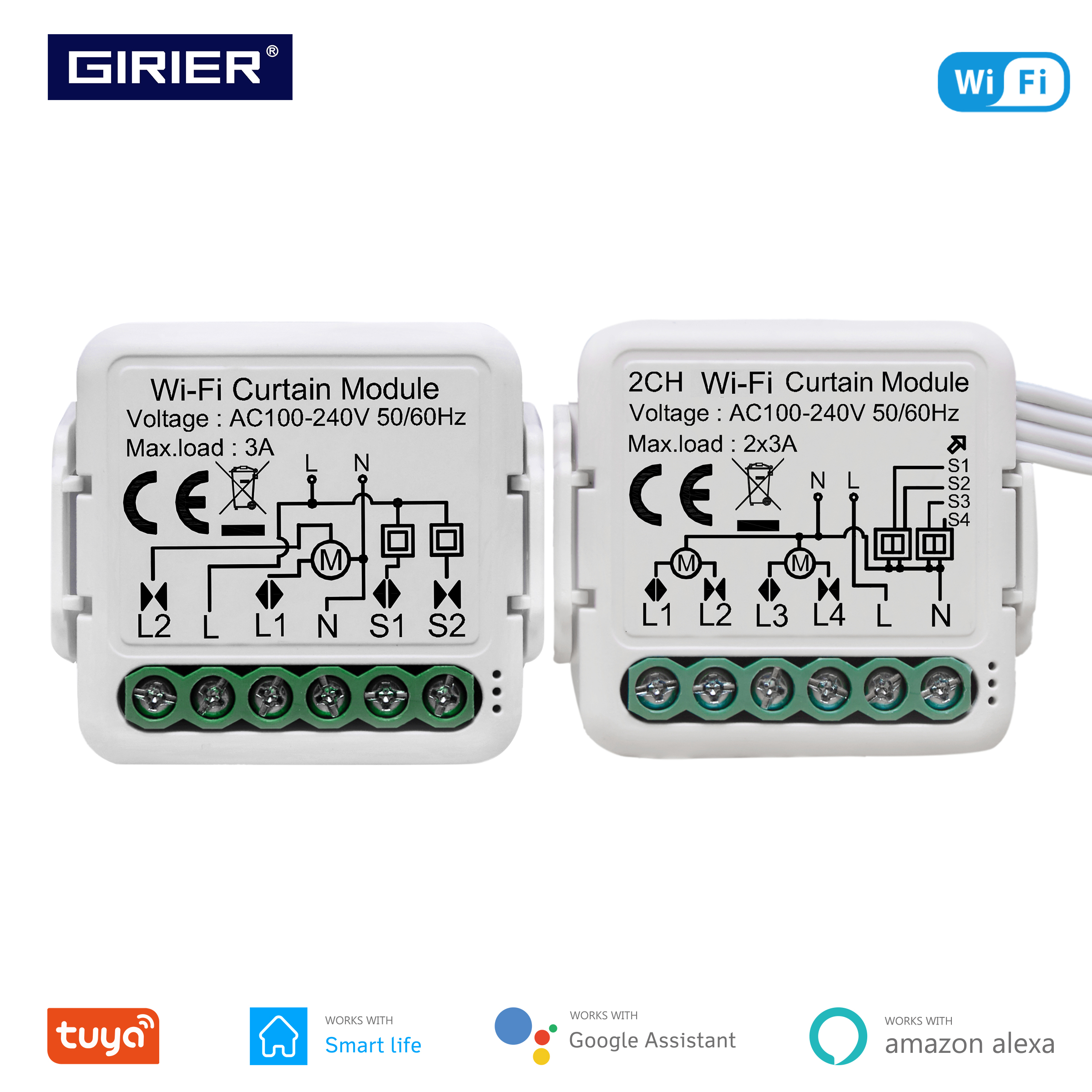 Smart Home Blinds - GIRIER Tuya Smart Wifi Curtain Module