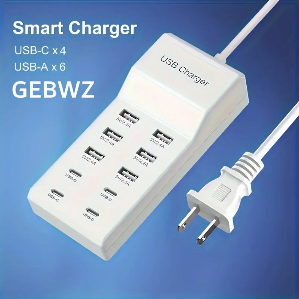 Smart Home Hub Device - 10 Port USB Charging Station Smart
