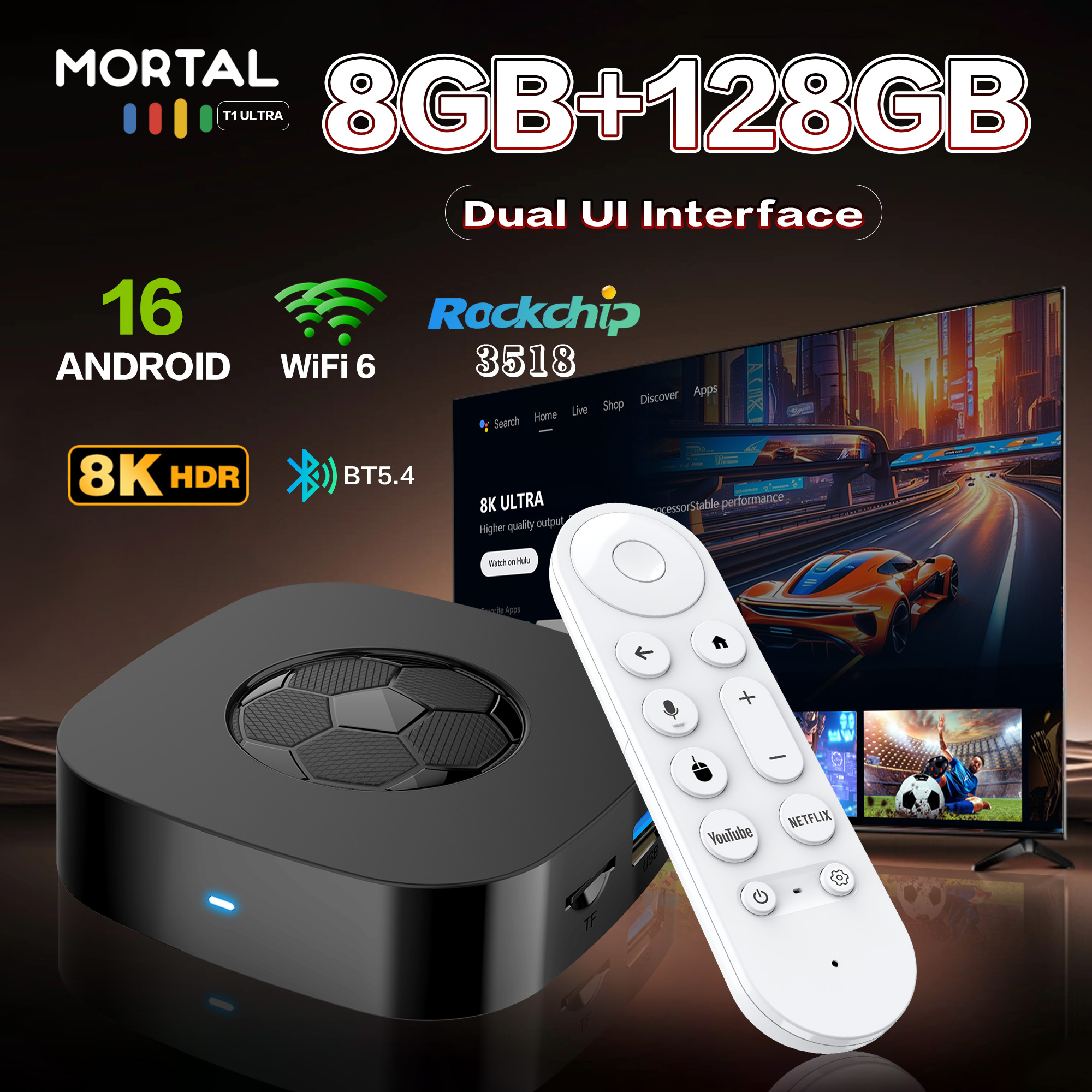 Mortal T1+ RK3518 4K Streaming - Smart Home Youtube recension och pris