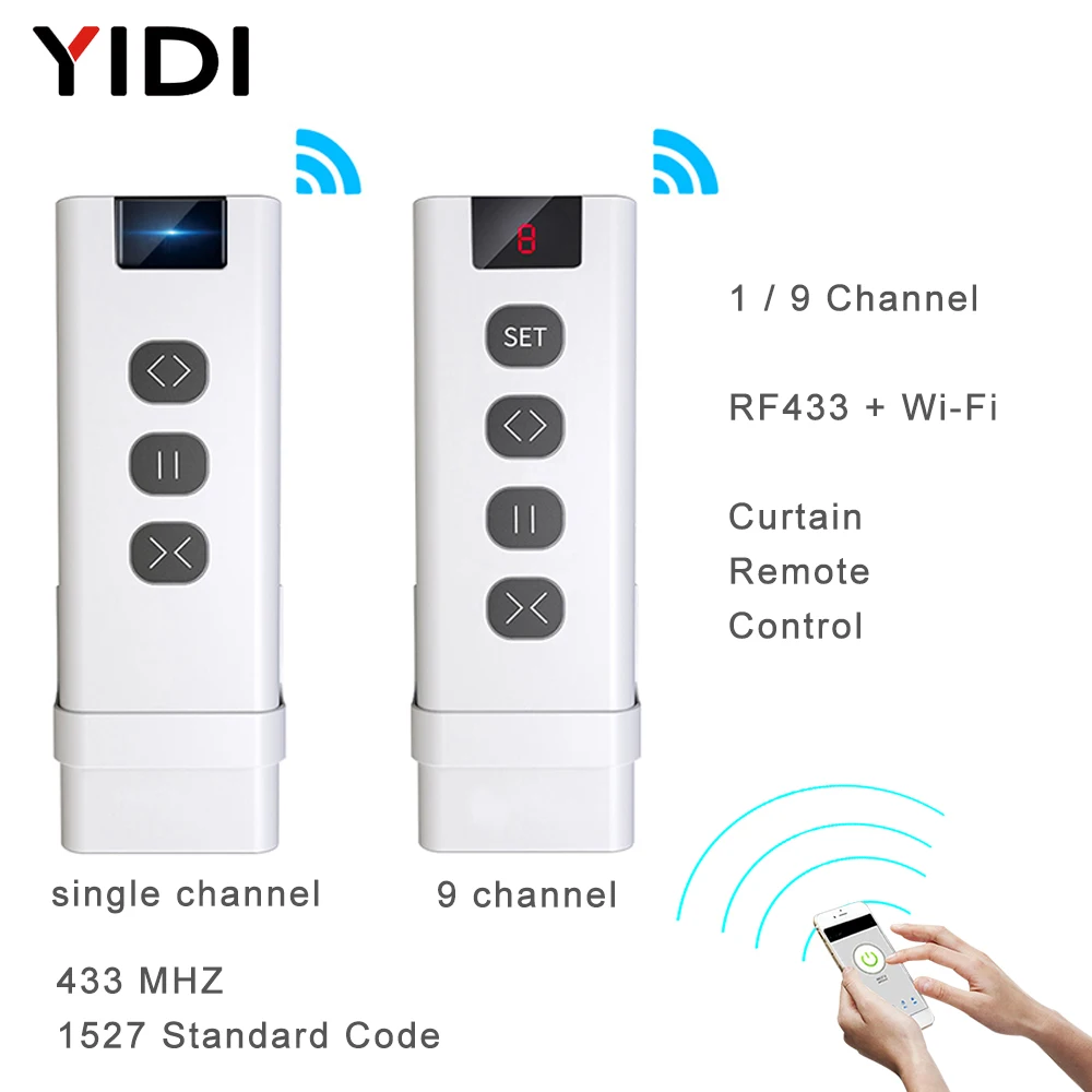 9 /1 Channel RF433 Remote Cont - Smart Home Blinds recension och pris