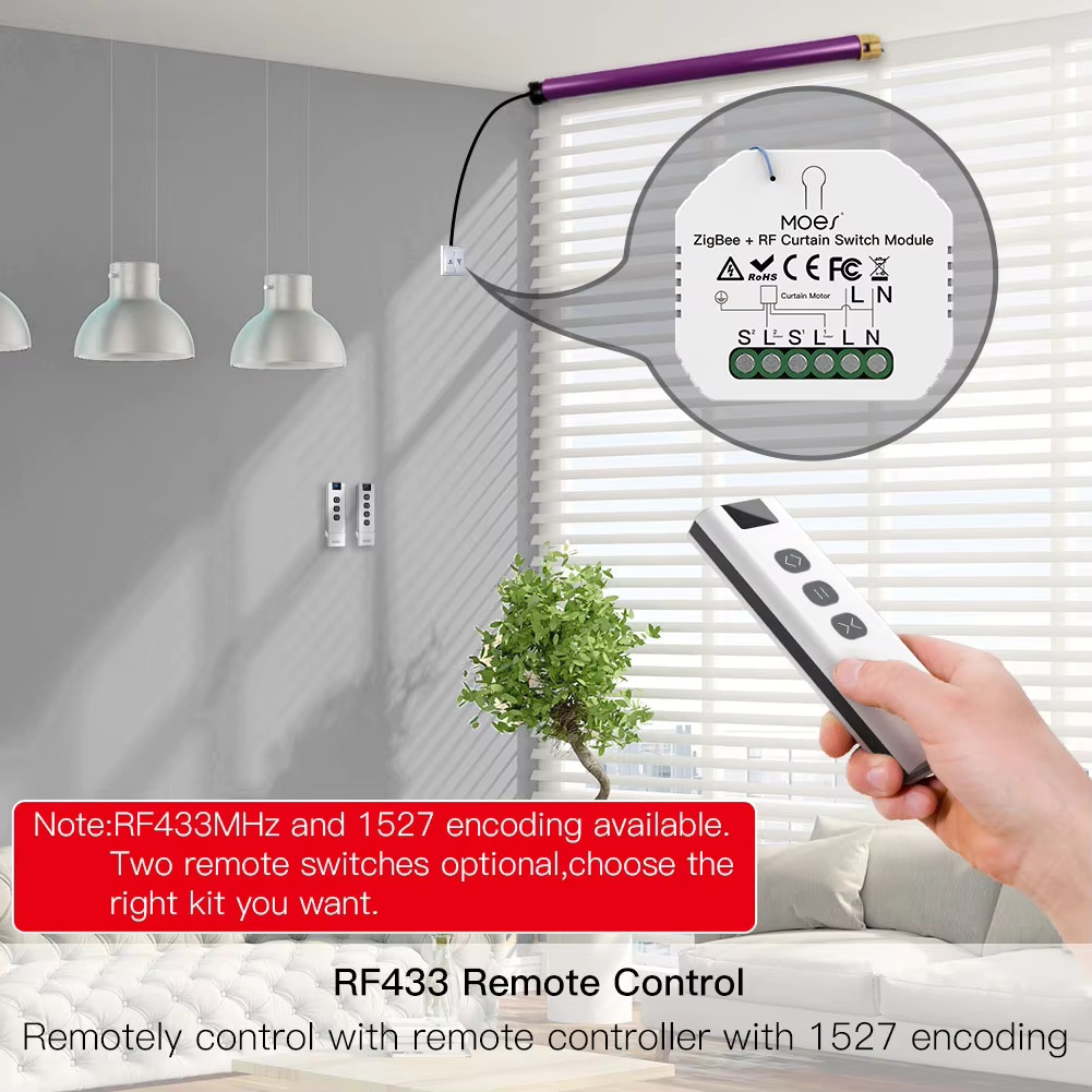 MOES ZigBee Smart RF433 Curtai - Smart Home Blinds recension och pris