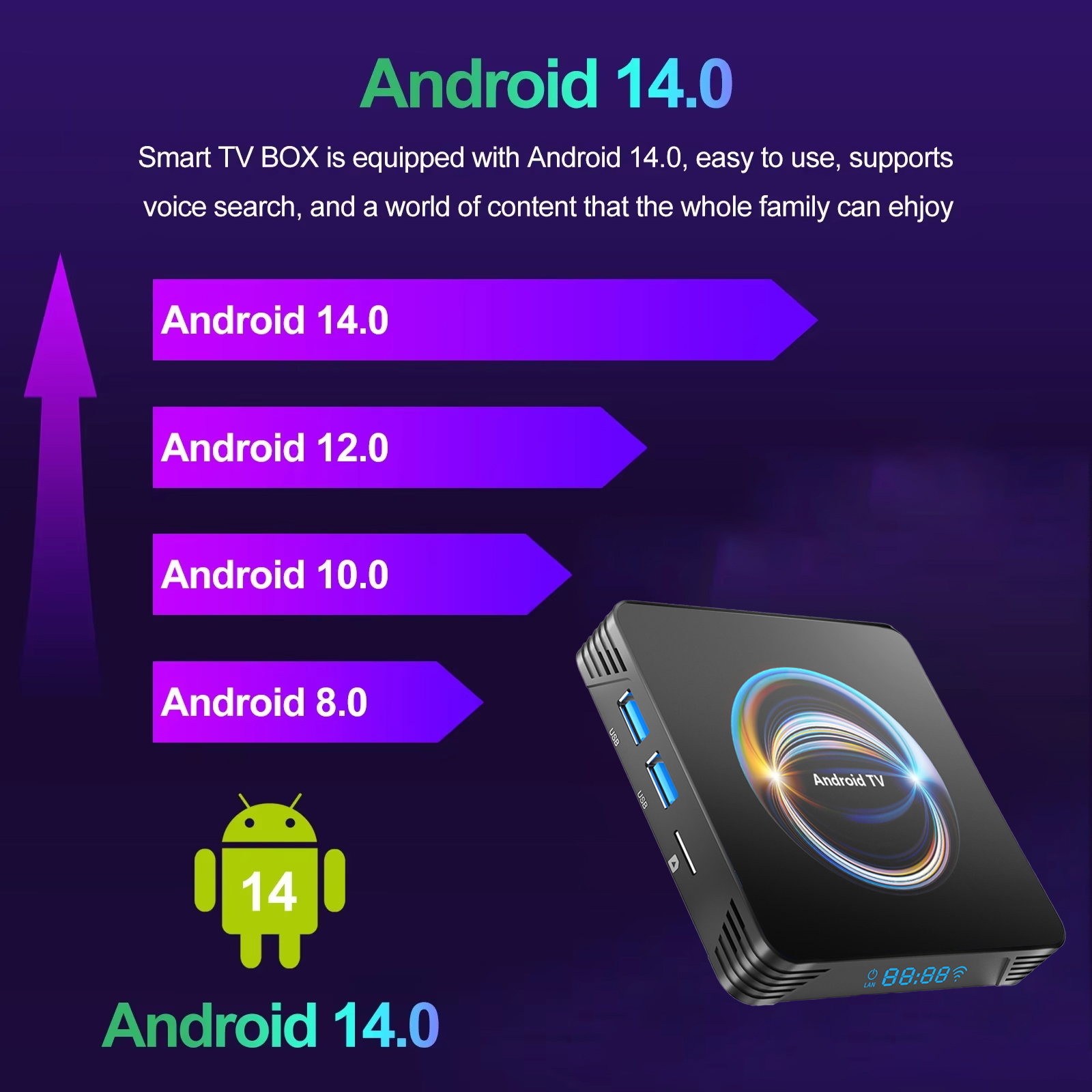 Android 16.0 TV Box 4K HD Stre - Smart Home Youtube recension och pris