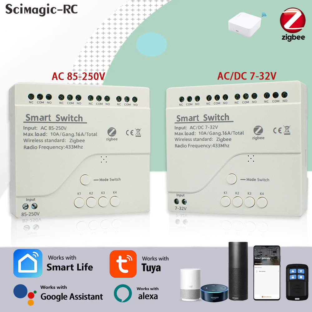 4CH Zigbee Tuya Smart Home Rel - Smart Home Zigbee recension och pris