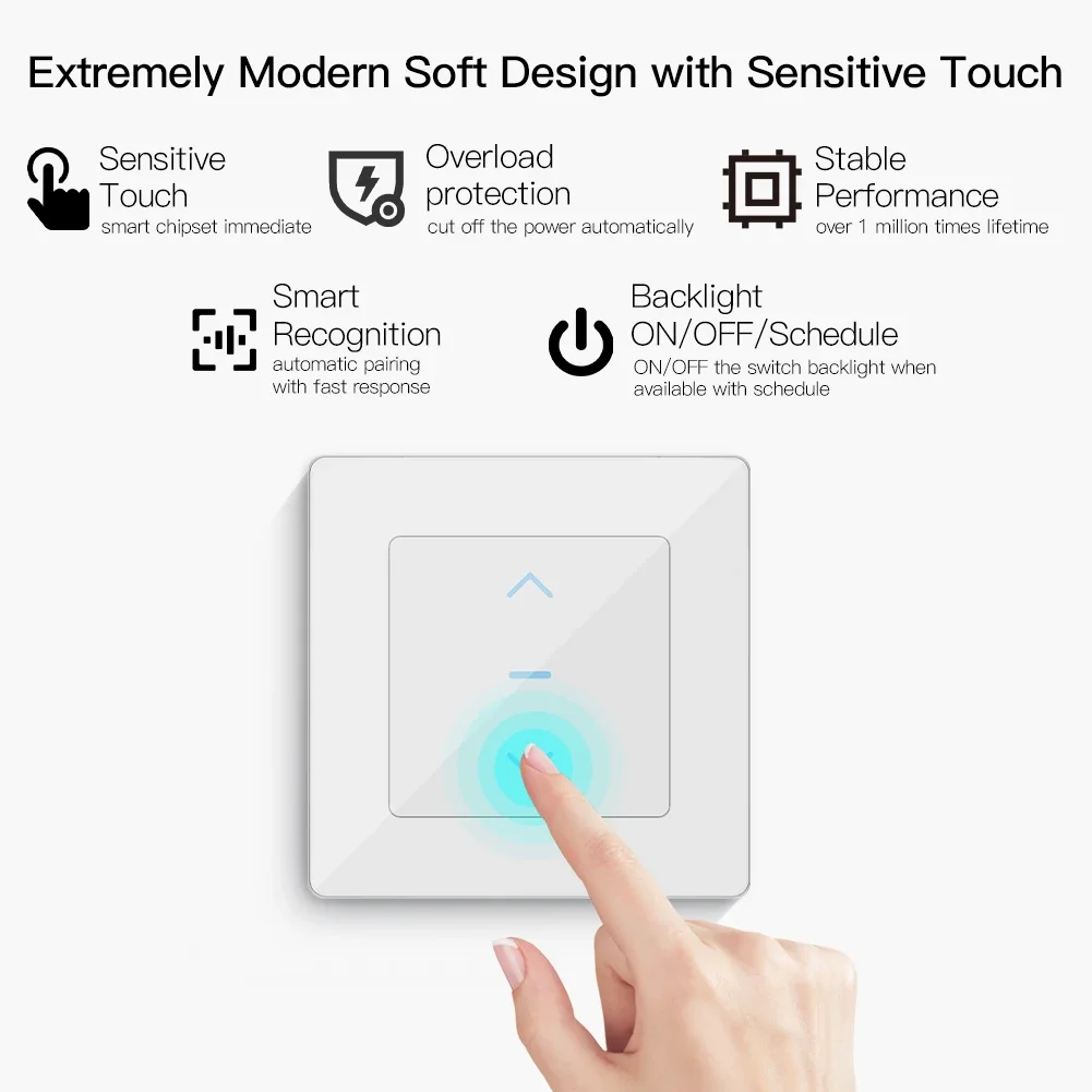MOES Touch Design WiFi Smart C - Smart Home Blinds recension och pris