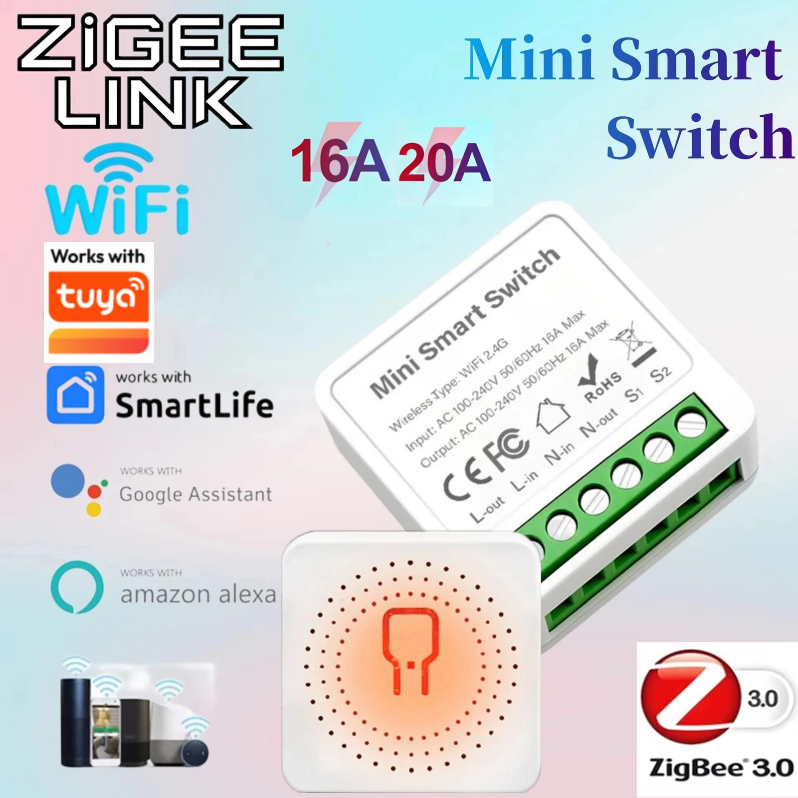 For Tuya Mini Smart WiFi Switc - Smart Home Zigbee recension och pris