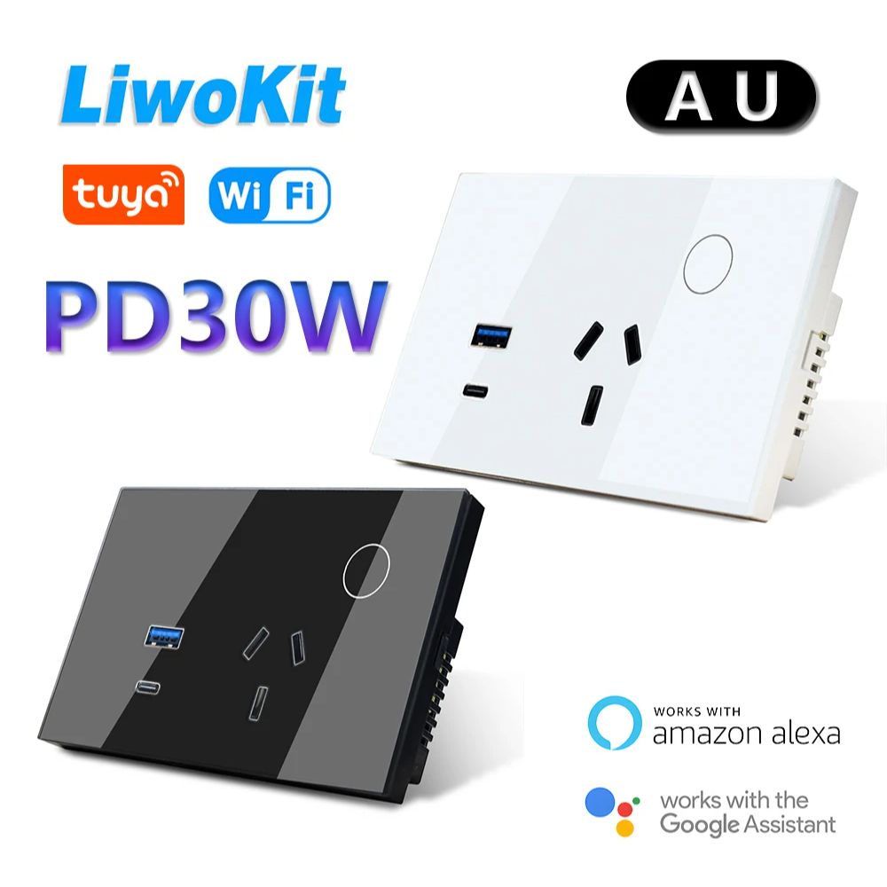LiwoKit AU Tuya Wifi Wall Sock - Smart Home Or Smart Home recension och pris