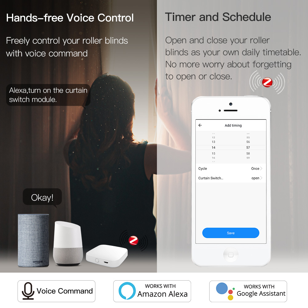 MOES ZigBee Smart RF433 Curtai - Smart Home Blinds recension och pris