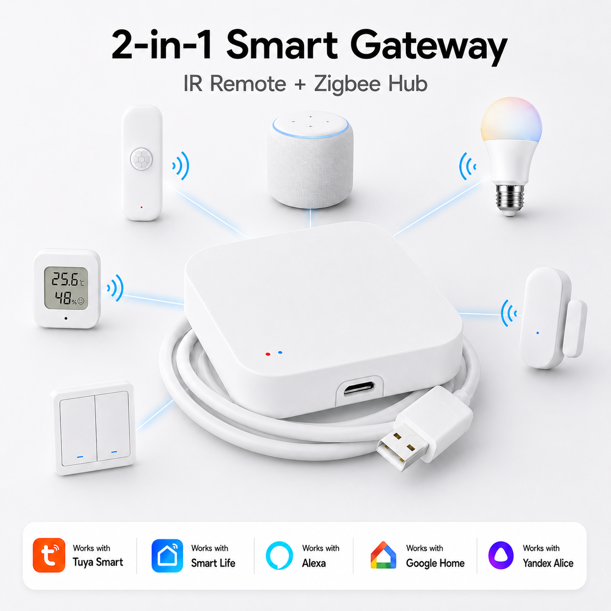Tuya Zigbee 3.0 Gateway IR Rem - Smart Home Wifi Hub recension och pris