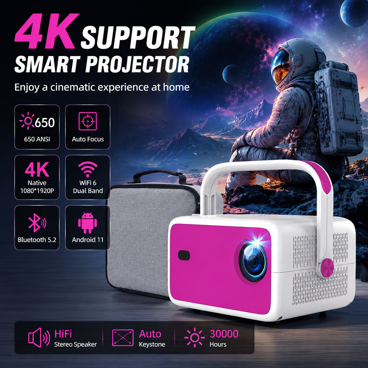 Velec TP350 Smart Projector 65 - Smart Home Youtube recension och pris