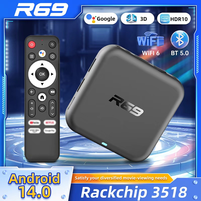 Android 14 TV Box R69-1 Dual W - Smart Home Youtube recension och pris